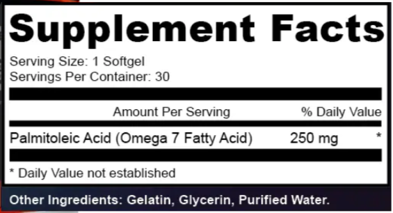 Ultra Omega Burn Supplement Fact