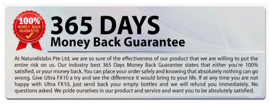 UltraFX10 Money Back Guarantee